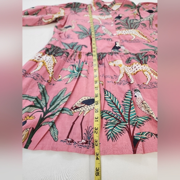 Fox & Hen Pink Animal & Leaf Print Dress Size XLarge - Picture 8 of 16